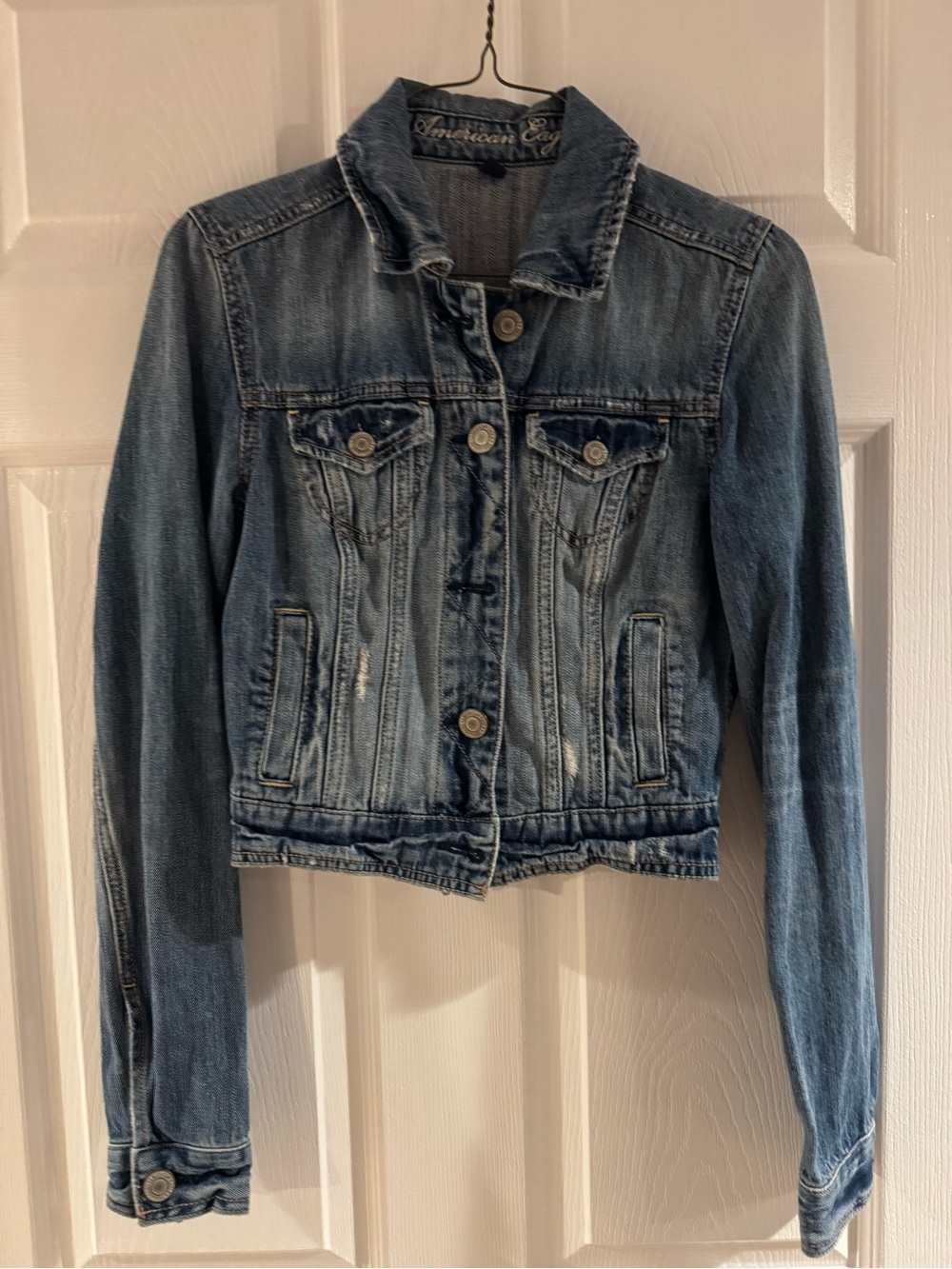 American Eagle Outfitters Light Blue Denim Trucker Jacket